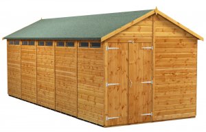 Power 20x8 Apex Secure Garden Shed - Double Door